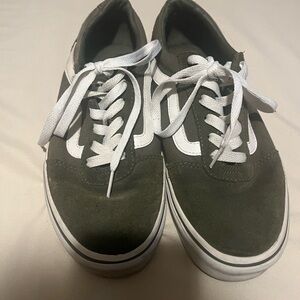 Green and White Vans - Women’s size 7.5